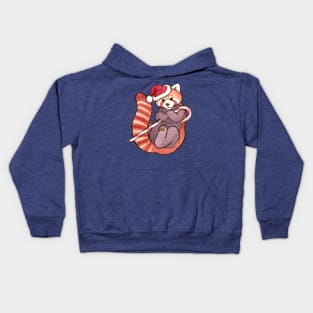 Sweet Fantasy Santa Red Panda Kids Hoodie